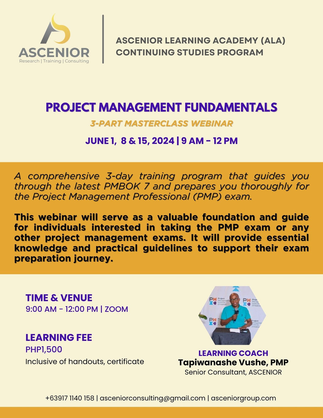 Project Management Fundamentals | June 1, 8 & 15 (3-part masterclass)