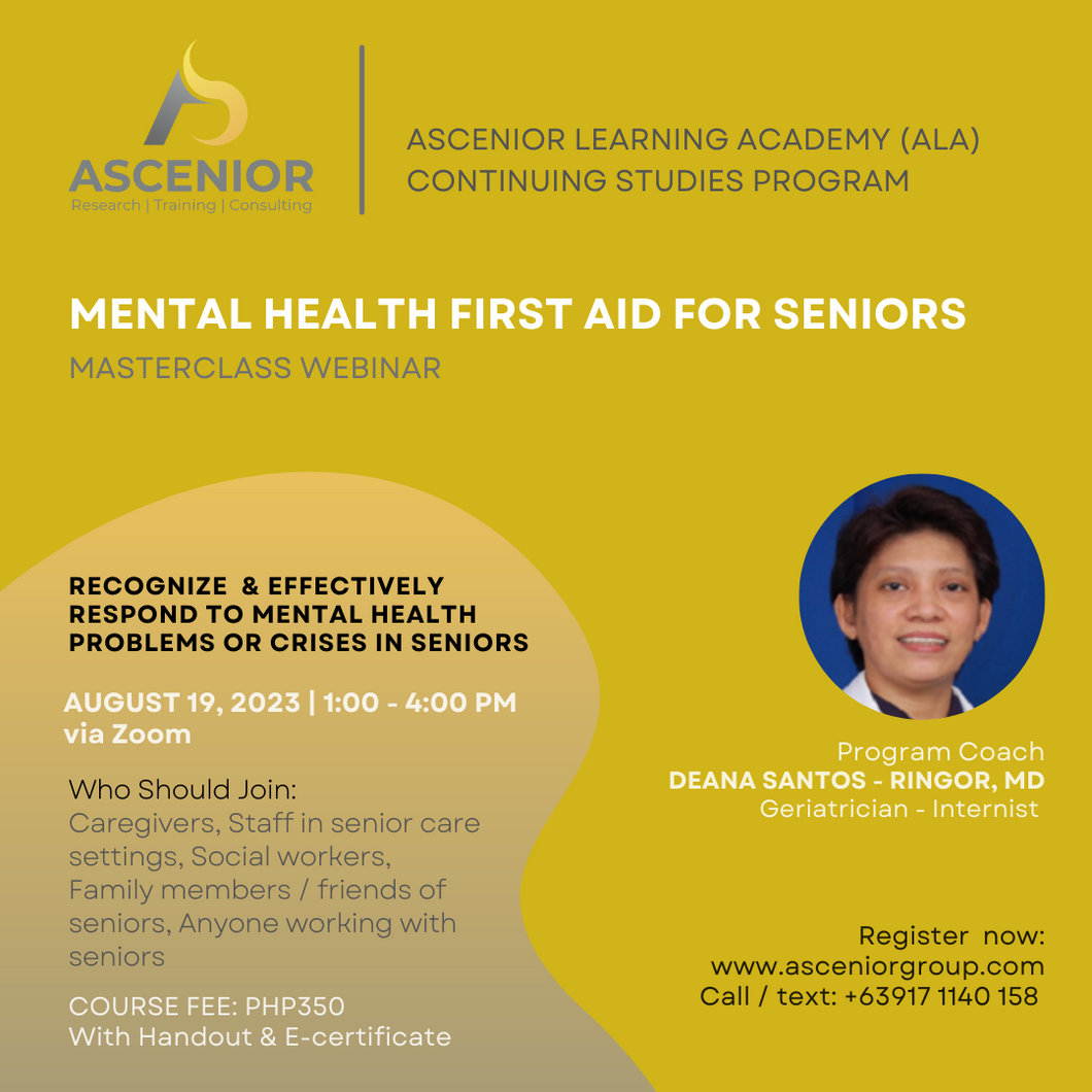 Mental Health First Aid for Seniors | August 19