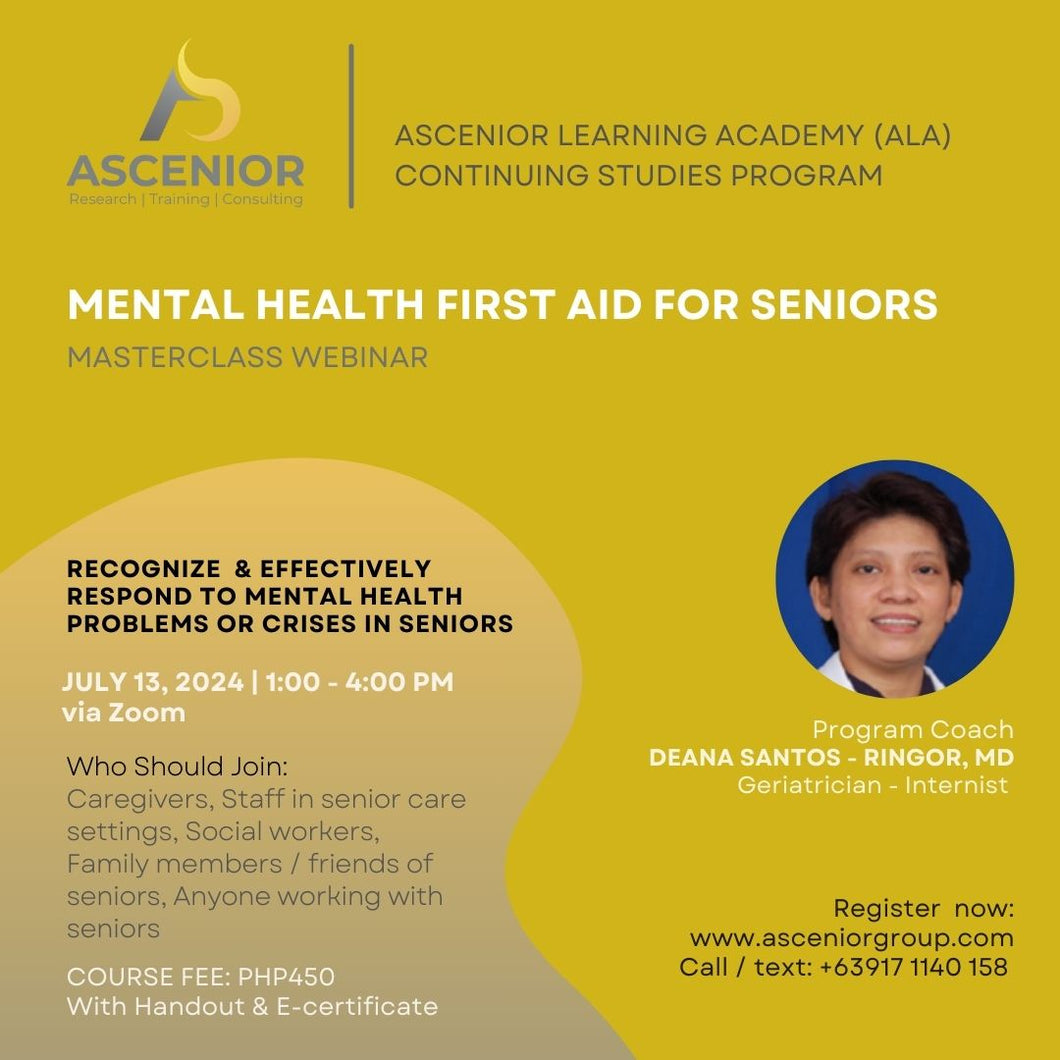 Mental Health First Aid for Seniors | July 13