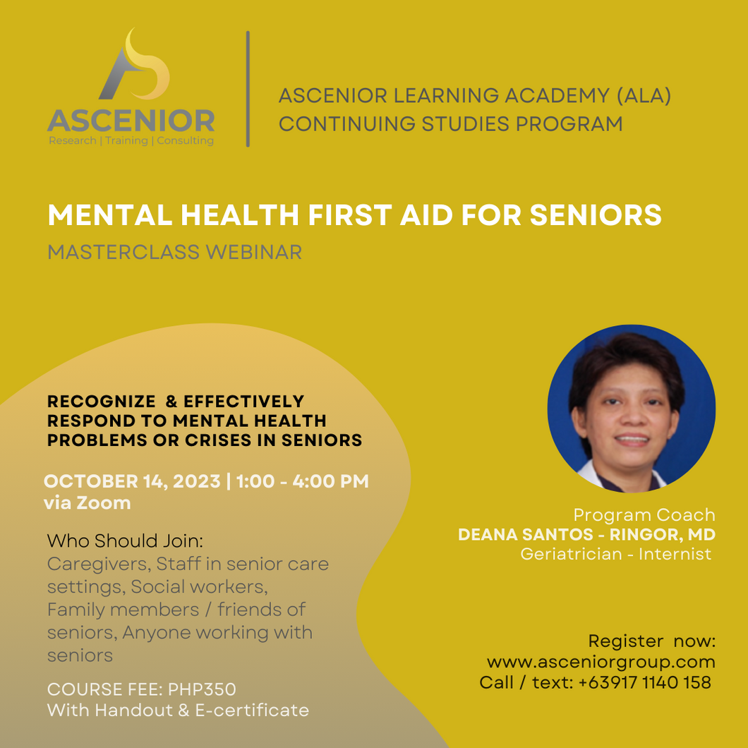 Mental Health First Aid for Seniors | October 14