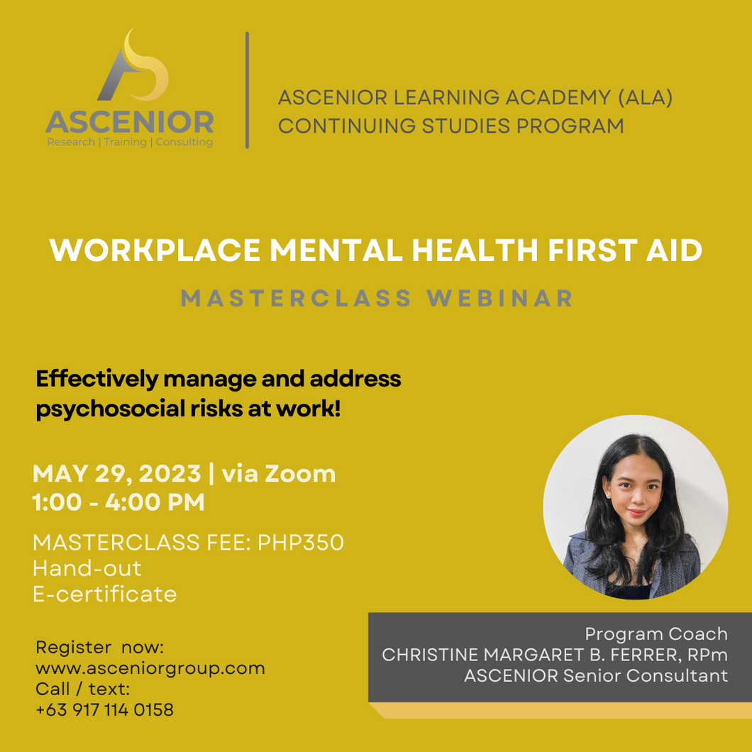 Workplace Mental Health First Aid | May 29