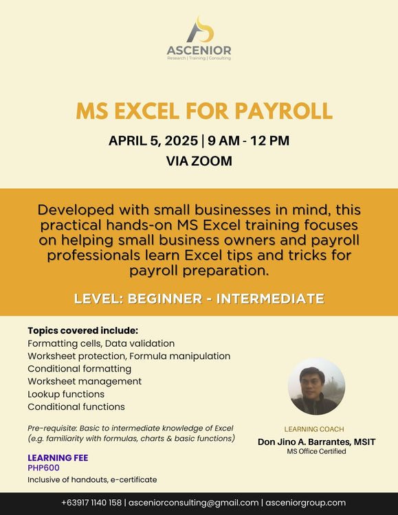 MS Excel for Payroll | April 5
