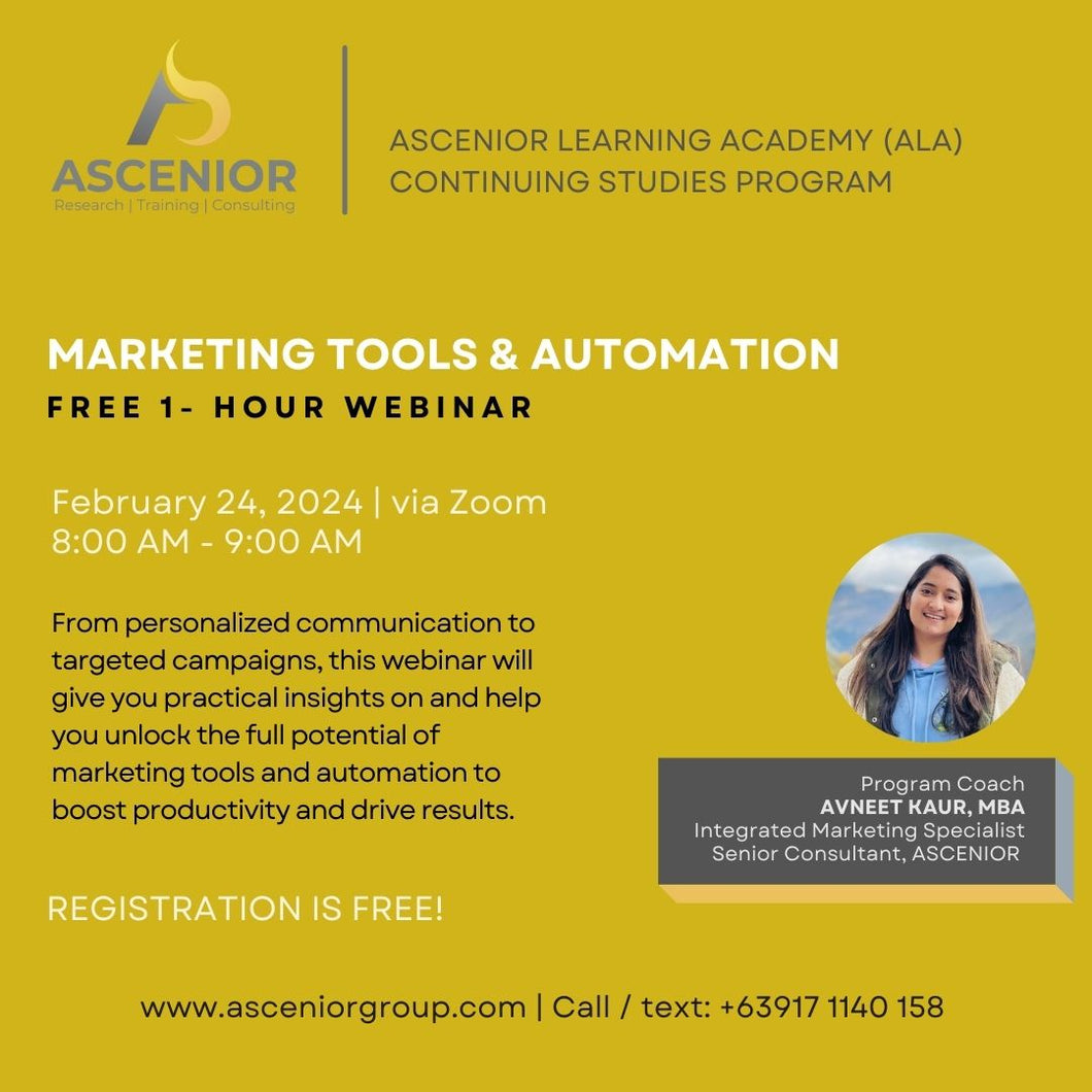 FREE 1-HR Webinar on Marketing Tools & Automation | February 24