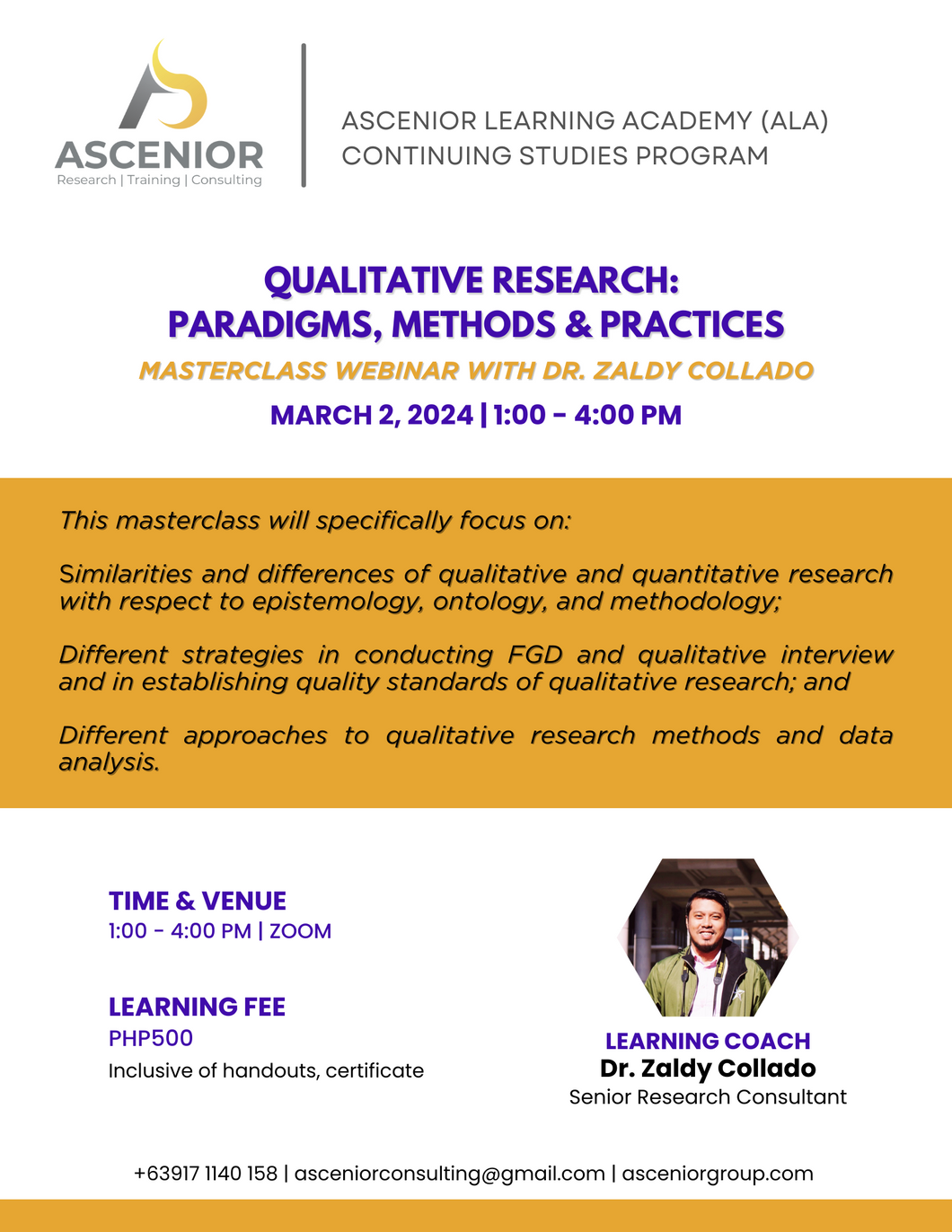 Qualitative Research: Paradigms, Methods & Practices | March 2