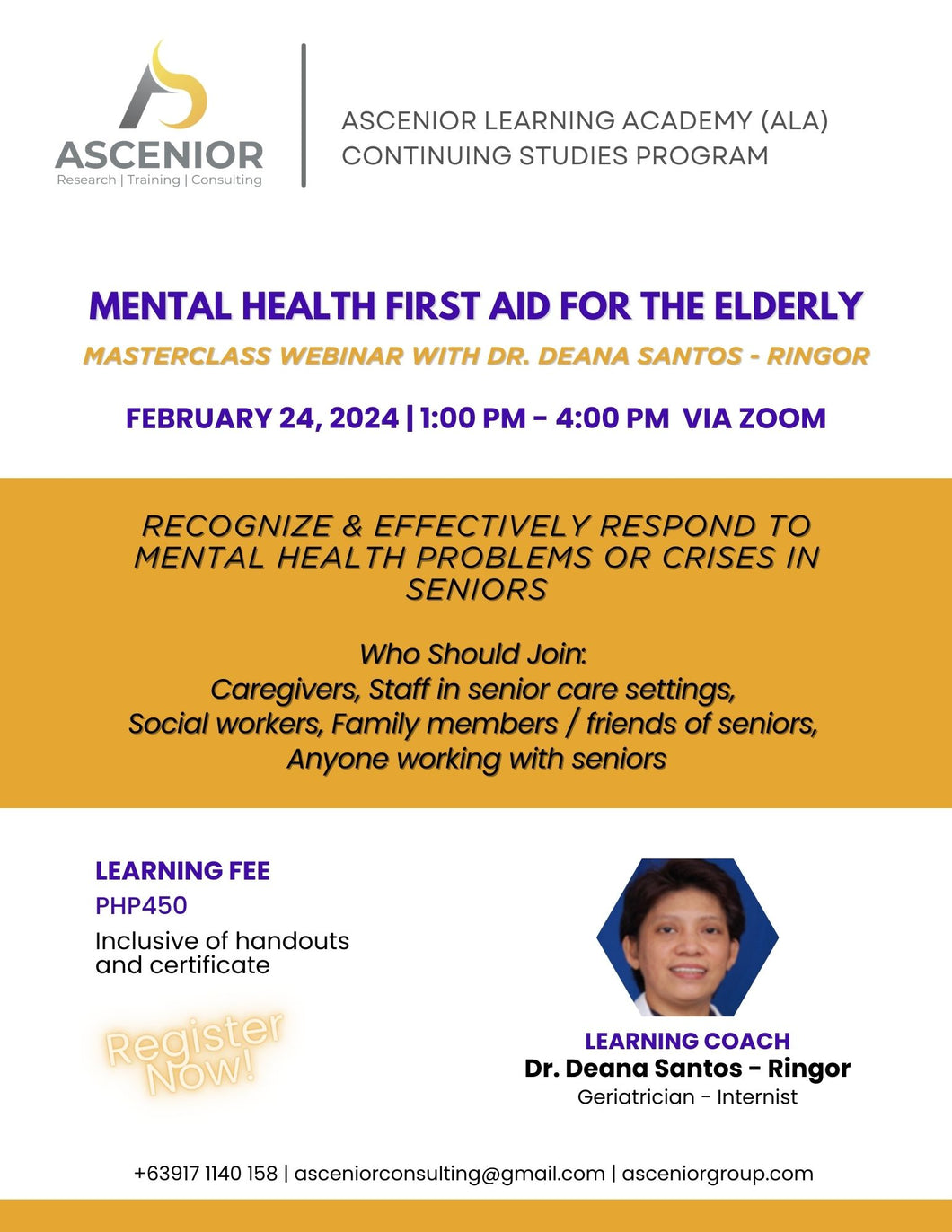 Mental Health First Aid for the Elderly | February 24