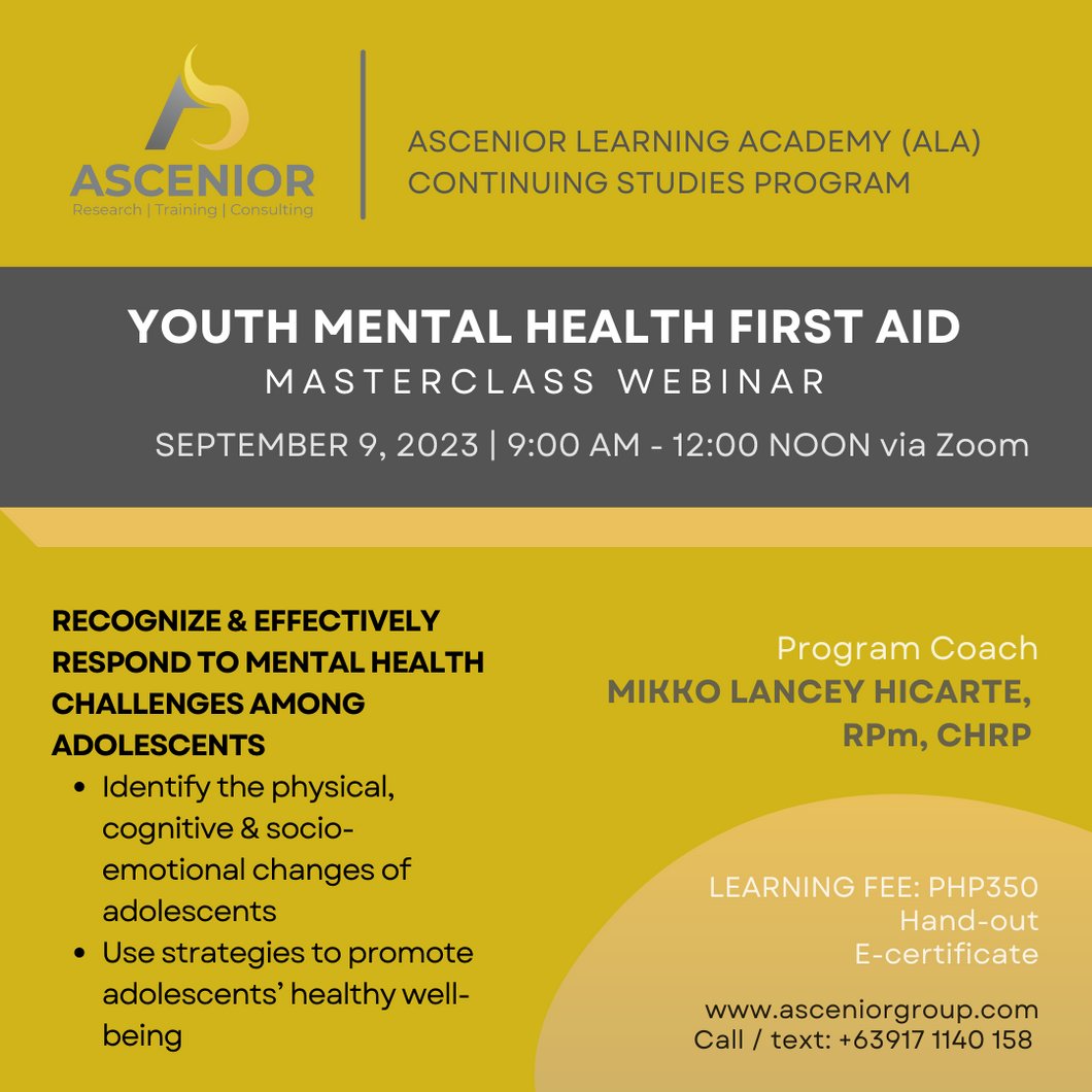 Youth Mental Health First Aid | September 9