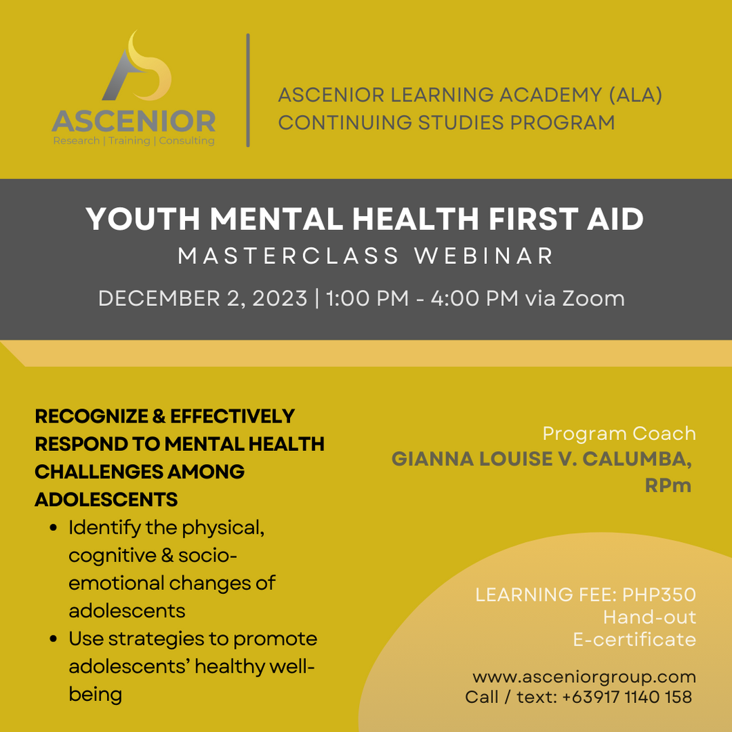Youth Mental Health First Aid | December 2