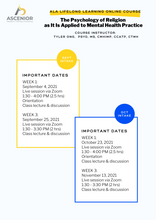 Load image into Gallery viewer, The Psychology of Religion as It Is applied to Mental Health Practice with Dr. Tyler Ong
