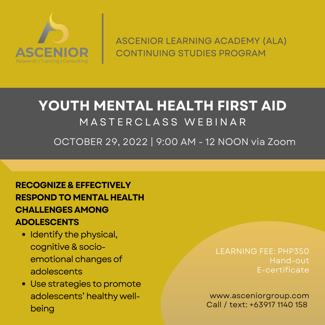 Youth Mental Health First Aid | October 29