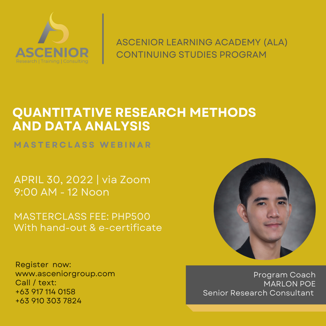Quantitative Research Methods and Data Analysis | April 30