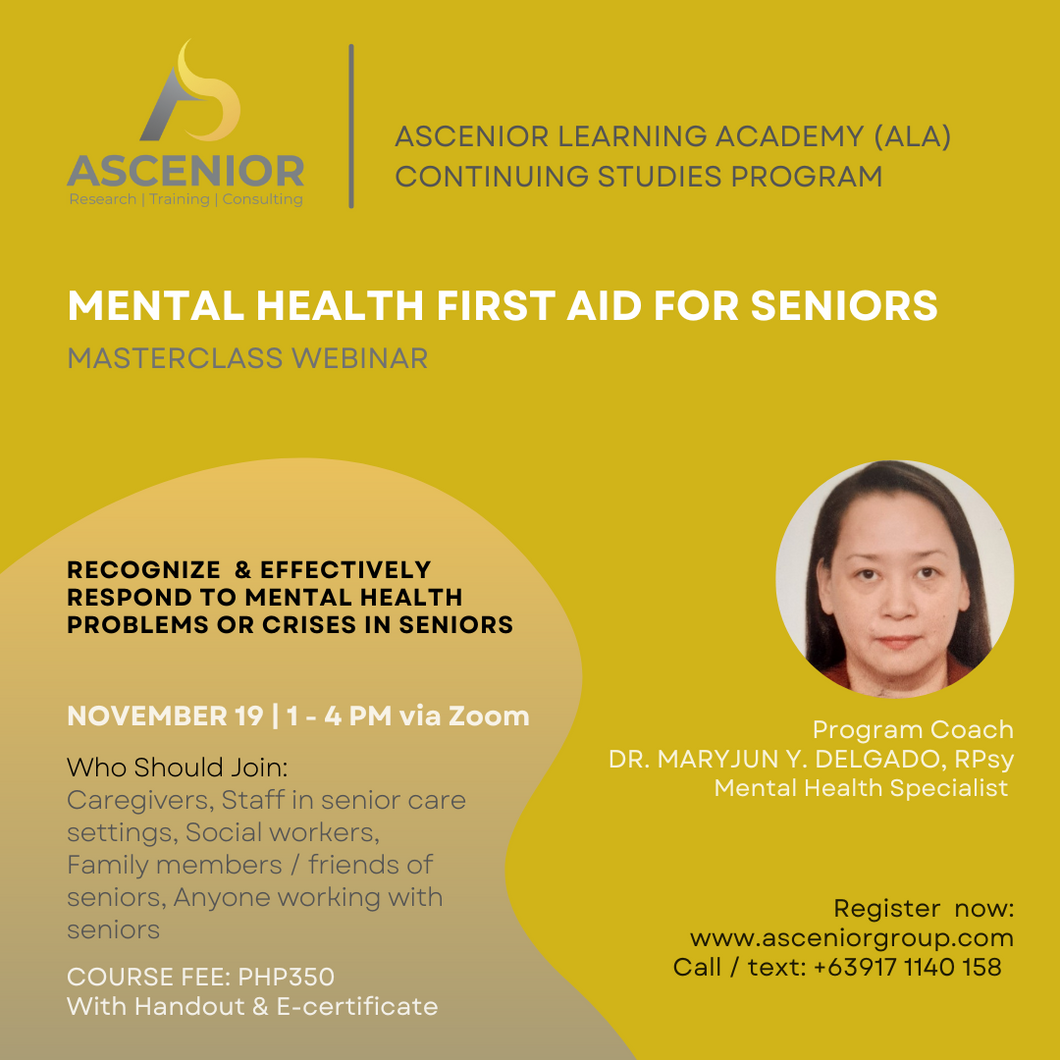 Mental Health First Aid for Seniors | November 19