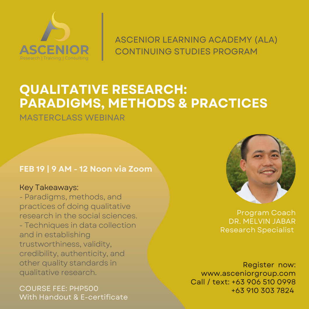 Qualitative Research: Paradigms, Methods & Practices | Feb. 19