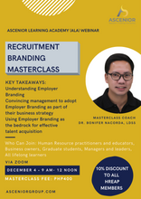 Load image into Gallery viewer, Recruitment Branding | December 4, 2021 (9:00 AM - 12 noon PST)
