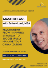 Load image into Gallery viewer, Relationship Flow - Mapping Strategy to Successfully Manage Your Organization with Jeffrey Lund, MBA | October 23, 2021 (9:00 AM - 12 noon PST)
