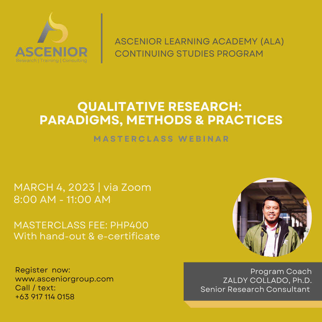 Qualitative Research: Paradigms, Methods & Practices | March 4